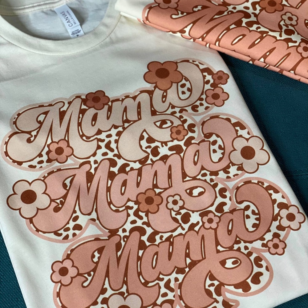 Floral Retro MAMA Tee